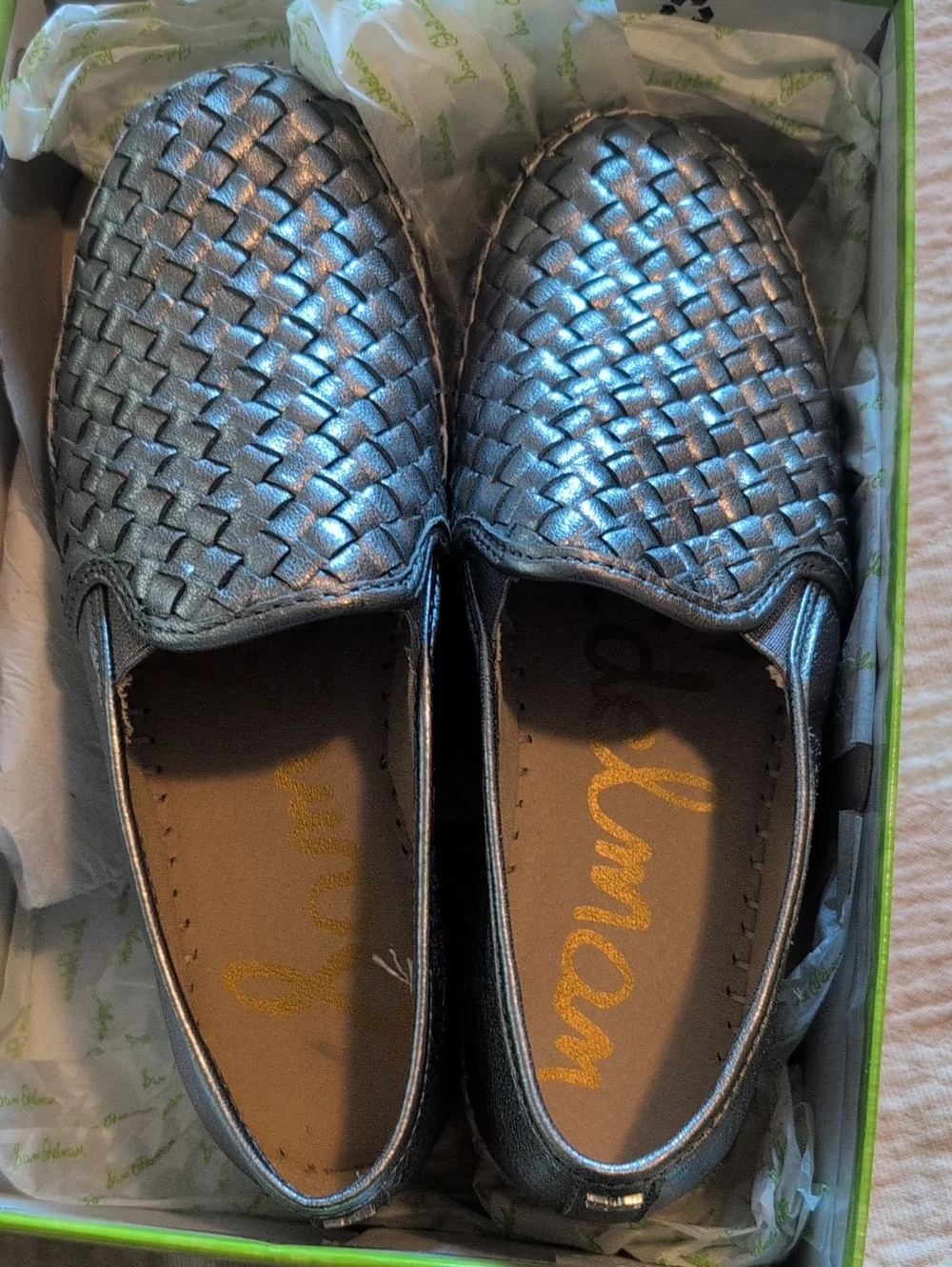 SAM EDELMAN Catherine Silver Loafers Espadrilles 7